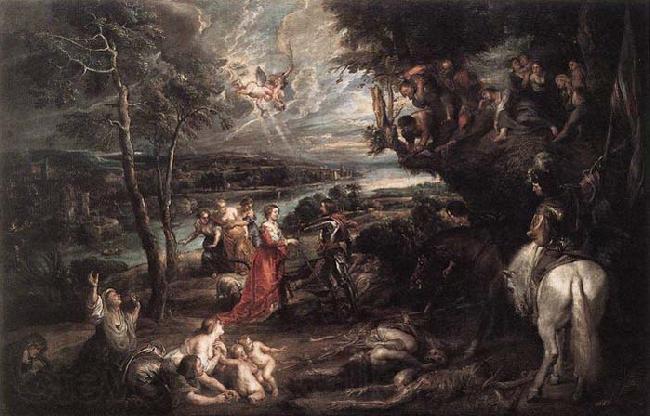 RUBENS, Pieter Pauwel Landscape with Saint George and the Dragon Spain oil painting art